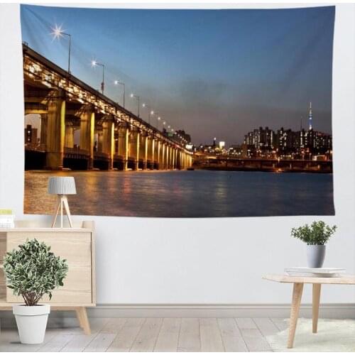 Custom Tapestry Banpo Bridge Tapestry Wall Hanging Tapestries Forest Tapestry Bedspread Yoga Mat Blanket Bed Table Cloth