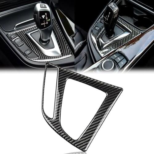 Carbon Fiber Style Auto Center Control Gear Shift Panel Cover Trim Frame for BMW 3 Series F30 GT F34 2014-2018