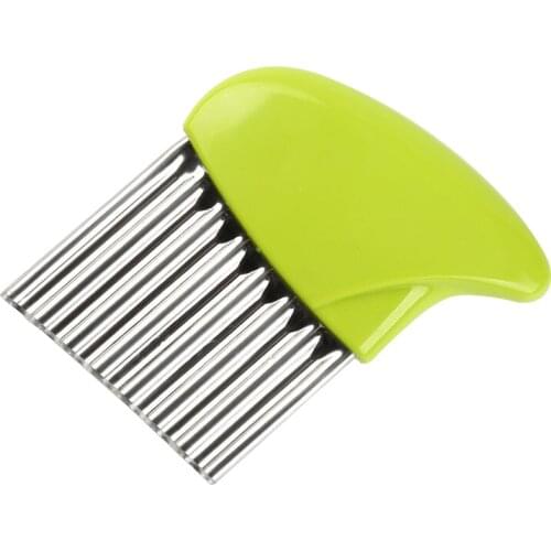 Potato French Fry Cutter Stainless Steel Serrated Blade Slicing vegetable Fruits slicer Wave Knife Chopper Kitchen Accessories