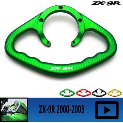 Motorcycle Accessories CNC Passenger Handgrips Hand Grip Tank Grab Bar Handles Armrest Black For KAWASAKI ZX-9R 2000-2003