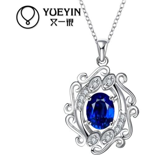 New style silver plated Crystal pendant necklace for women jewelry zircon Hot Sale Heart of the sea necklace
