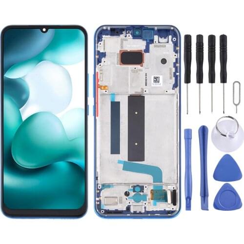 Original AMOLED Material LCD Screen and Digitizer Full Assembly with Frame for Xiaomi Mi 10 Lite 5G