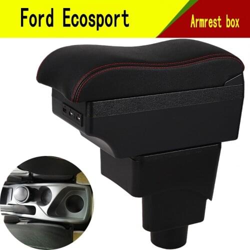 Armrest box For Ford Ecosport 2013-2017 interior PU Leather Centre Console Storage Box car-styling accessorie