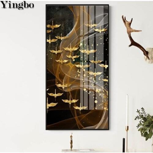 Full Diamond Embroidery Abstract Golden Birds Diy Diamond Painting Cross Stitch Square round Diamond Mosaic Pattern Needlework