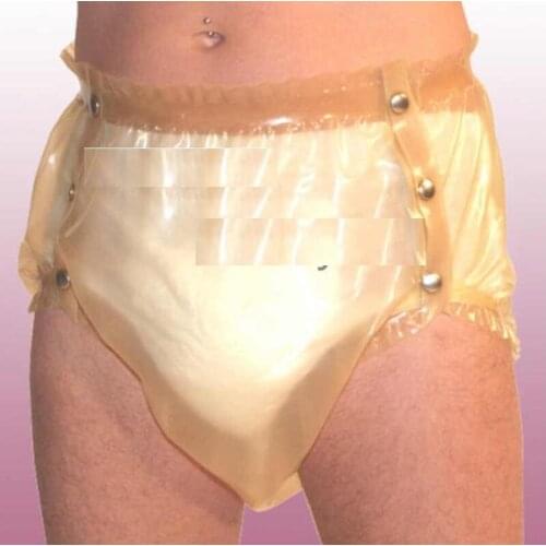 Transparent Women Latex Fetish Panties Metal Button Customize Underwear Rubber