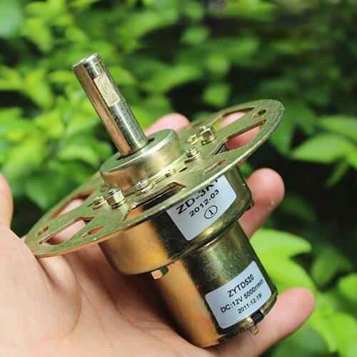 Voltage Regulator DC Gear Motor DC 12V All Metal Gearbox Motor with Ball Bearing, Carbon Brush Commutator, Shaft Diameter 10mm