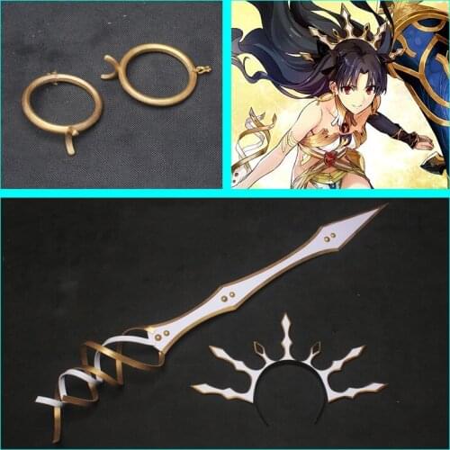 Game Fate Grand Order FGO Ishtar Cosplay Props Earrings Headwear PVC Sword Crown Halloween Christmas Cosplay Accessories Prop