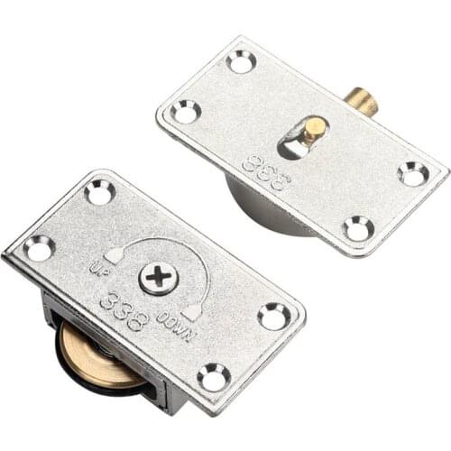 1set Door Rollers Zinc Alloy Sliding Door Wheel Cabinet Copper Pulley Mute Wardrobe Furniture Hardware Track Slot Accessories