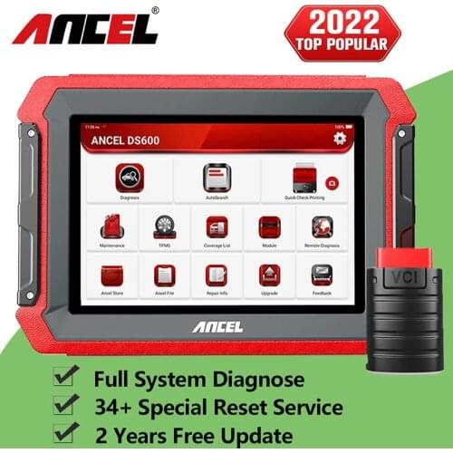 ANCEL DS600 OBD2 Auto Code Reader Full System Scanner Engine EPB Airbag TPMS SAS Oil DPF Reset ECU Coding Car Diagnostic Tool