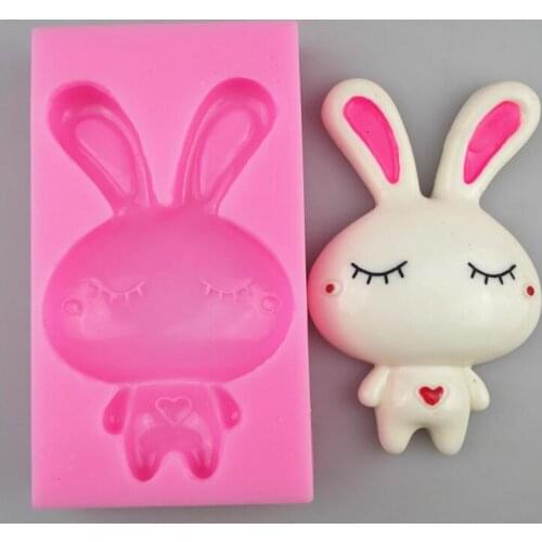 DIYLovely handmade chocolate rabbits body shall silicone mold cake decorating tools mold liquid silicone bakeware Paul