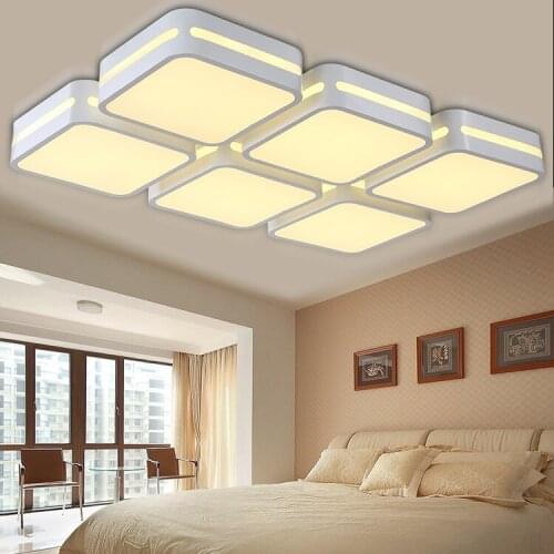 LED Metallic Acrylic Ceiling Light for Home and Commercial Rectangular & Square Remote Dimming Ceiling lamp 110-240V