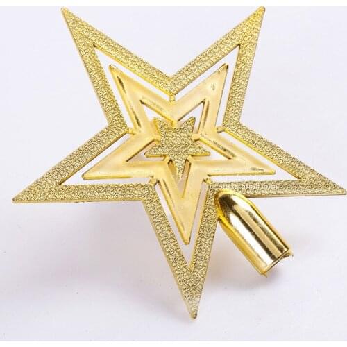 Top of Christmas tree star outdoor decorations new year christmas decoration Supplies christma golden stars 20cm