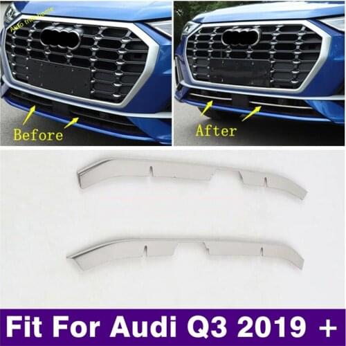 Exterior Car Accessories Front Bumper Under Grill Grille Racing Grills Stripes Panel Cover Trim Fit For Audi Q3 2019 2020 2021
