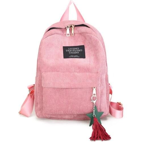 Women Mini Corduroy Backpack Female Eco Simple Canvas Shoulder Bag Ladies Casual Small Travel Bags Backpack for Teenage Girls