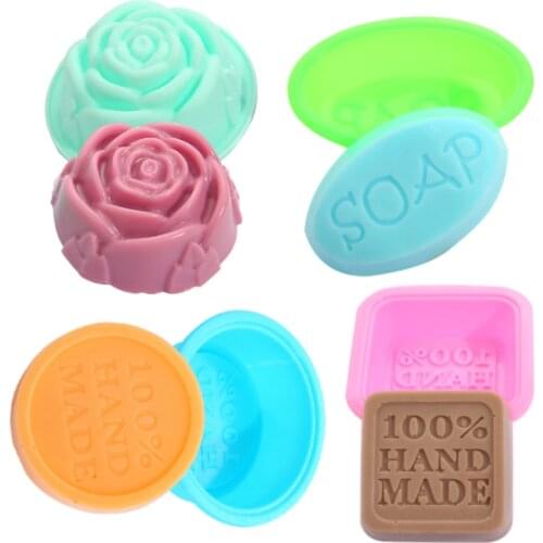 1Pcs 3D Cavity Soap Molds Round Oval Letter Rose flower Square Shape Handmade Soap Mold Portable Unique Soap Making Tools