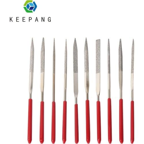 10Pcs Mini 140*3mm Needle File Set Diamond Handy Tools for Ceramic Glass Gem Stone Hobbies Crafts and 3D printing models