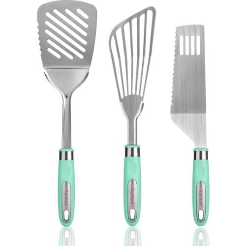 2020 new Kitchen utensils 3 pcs Stainless Steel Fish Spatula turner Cooking Slotted Turner Cake Server Spatula Gadgets Tools