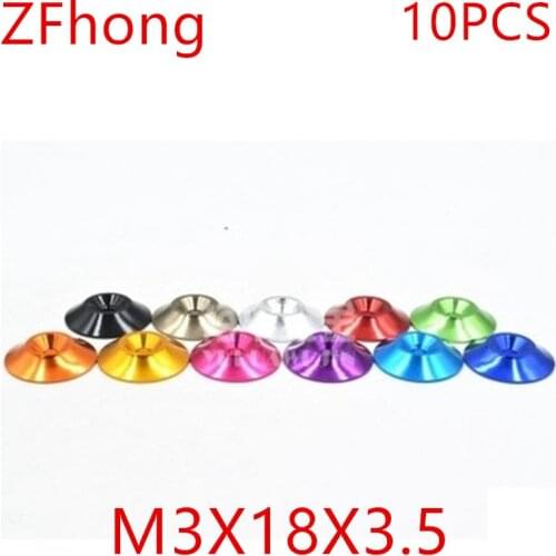 5pcs/Set M3 Colourful Aluminum Alloy Countersunk Conical Grommet Gasket Washer Spacer Anodize Multi-color Colorful