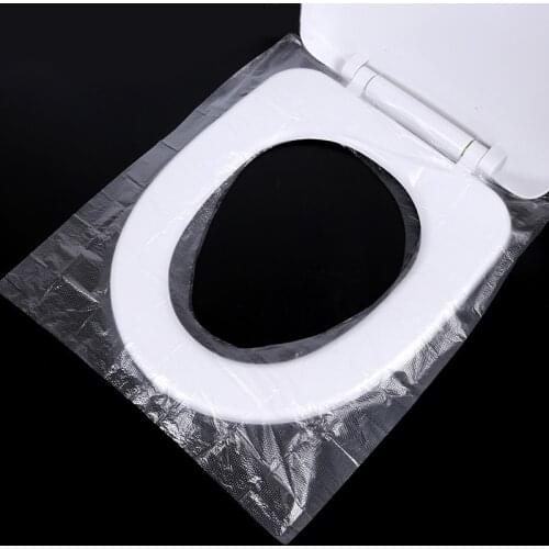 50pcs Disposable Universal Restroom Toilet Seat Mat Sticker for Business Travel Stool Commode Toilet Seats Cover Portable