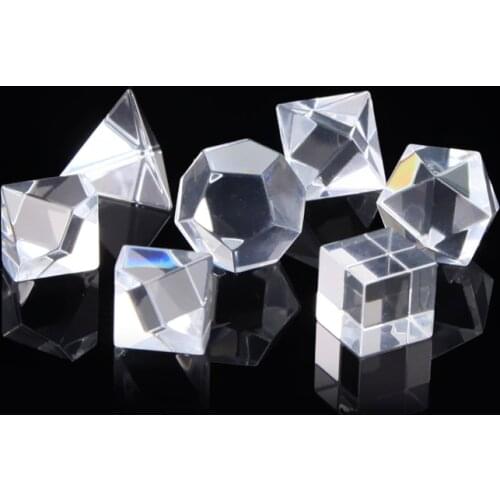 7pcs Prism Photo Ornaments Decorations Crystal Valentines Day Girlfriend Gift Seven-piece Suit Optical Glass