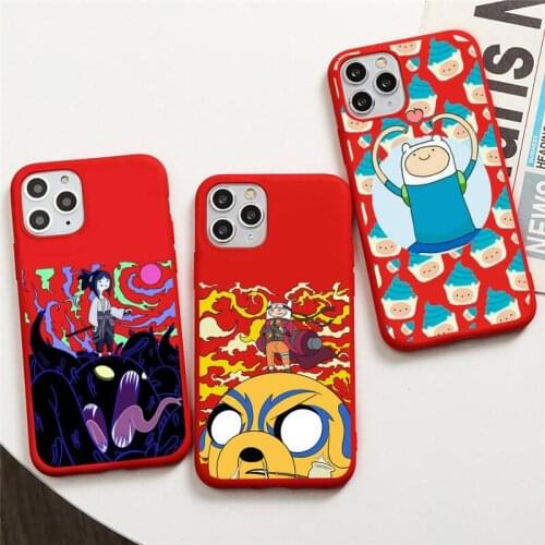 Adventure Time Cartoon cute Phone Case For iphone 12 11 Pro Max Mini XS 8 7 6 6S Plus X SE 2020 XR Red Cover
