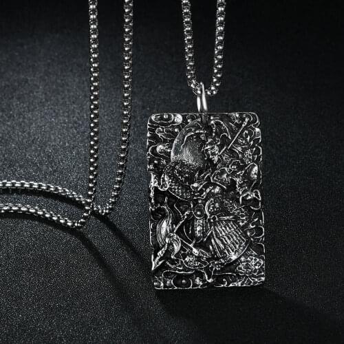 New Personality Rectangle Metal Hero Hip hop Long Chain Cool Simple Necklace For Women men Jewelry Gifts