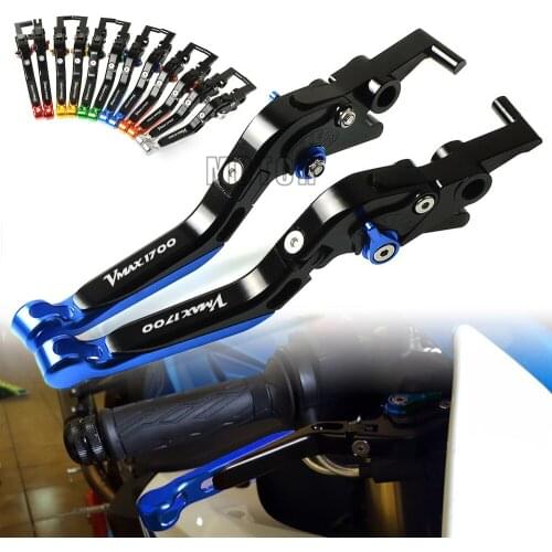 For Yamaha VMAX1700 2009 - 2018 2010 CNC Aluminum Motorcycle Adjustable Folding Extendable Brake Clutch Levers V MAX V-MAX 1700