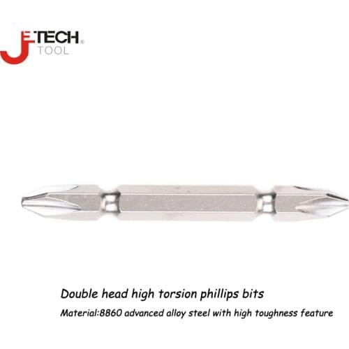 Jetech security tamper proof double end head magnetic impact power insert bit driver phillips #1 #2 #3 high torsion torque 10pcs