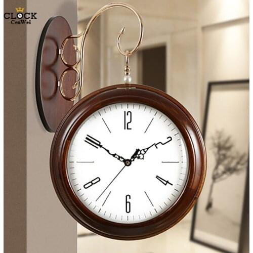 European Double Sided Wall Clock Modern Design Vintage 3D Guess Women Retro Mechanism Silent Relogio Parede Watches Decor 50Q331