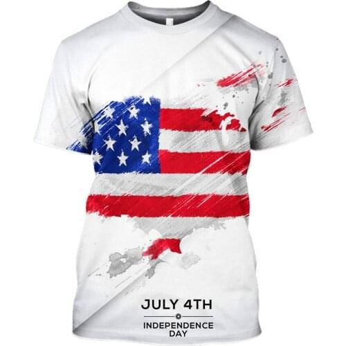 July 4th Independence Day T-Shirt HD Banner 3D Print T-Shirt Mens and Womens Fashion Short Sleeve Casual Outdoor Sweatshirt