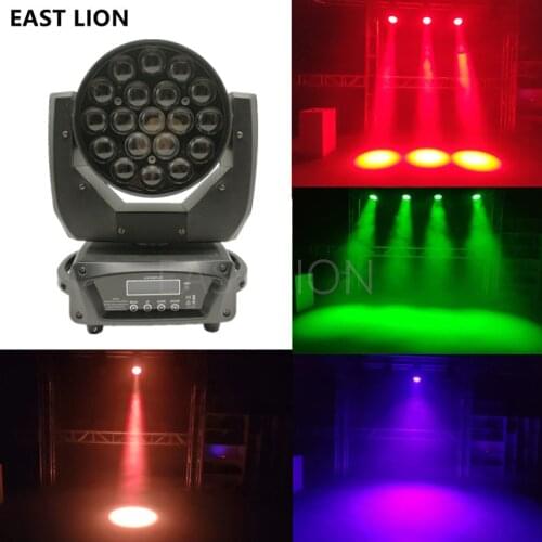 Hot LED Beam+Wash 19x12W RGBW 4IN1 Zoom Moving Head Lighting Professional DJ /Bar /Show Stage Wedding Light Free Fast Shipping