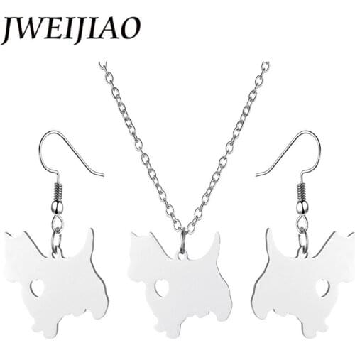 JWEIJIAO 2018 New Arrive English Cocker Spaniel Statement Necklace Earrings Sets Animal Dog Jewelry For Men Women Kids SKU03