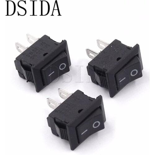 10PCS KCD11 10*15MM 2Pin ON-OFF 3A 250V 10x15 small boat rocker switch power switch Black New