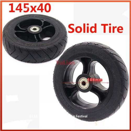 Electric Scooter Wheel 145x40 Solid Tire for Fast Wheel F0,Jackhot Carbon Fiber Scooter 5.5 Inch Solid Tire with Plastic Rim