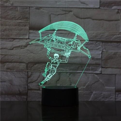 Creative New Battle Royale Game TPS PUBG Parachute Table Lamp 3D LED 7 Colors Led Light Child Decor Light Christmas Boy Gift