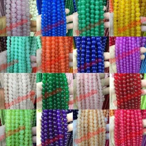 4mm 6mm 8mm 10mm Natural High quality charms lake blue red yellow pink Green Aventurine Round Jadee Stone Beads fit for bracelet