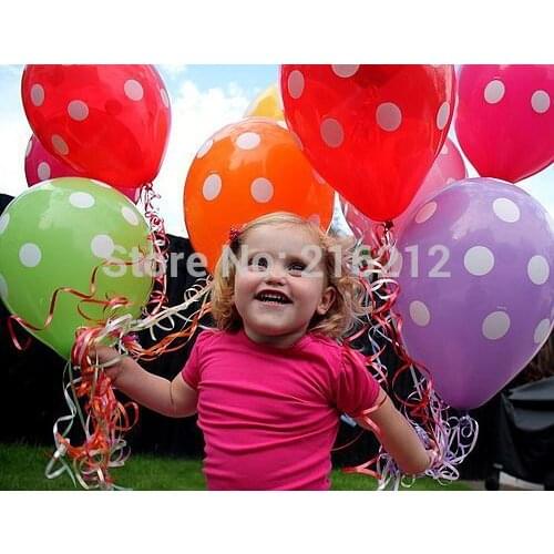 Brithday decorations latex balloons Party items balloon 12" polka dots balloons, wedding favor