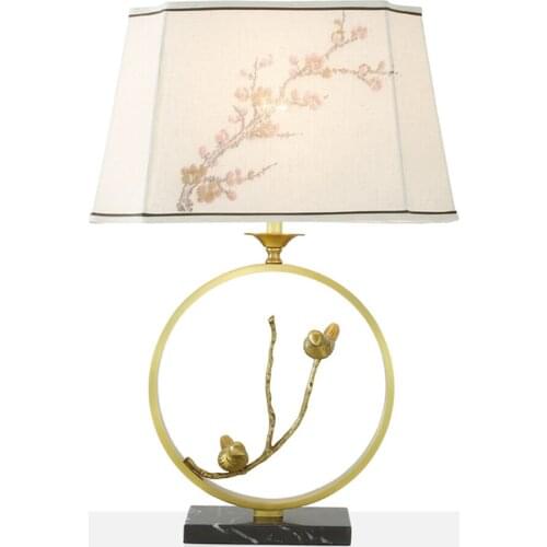 Led e27 Chinese Iron Fabric Copper Marble LED Lamp.LED Light.Table Light.Table Lamp.Desk Lamp.LED Desk Lamp For Bedroom Foyer