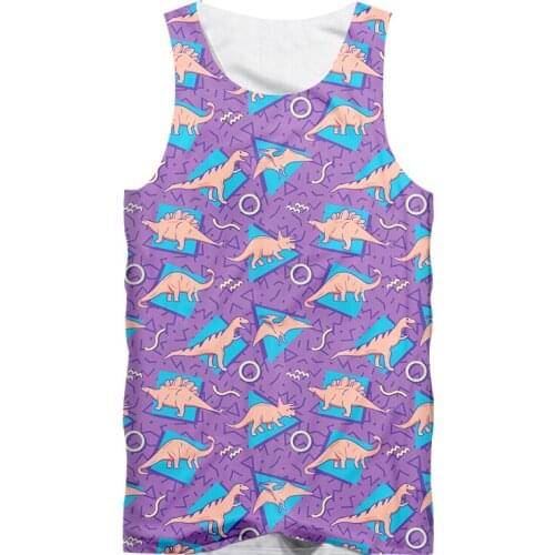 IFPD EU Size Unisex Tank Top Summer Cool Print Dinosaur 3D Singlets Vest For Women/men Hiphop Punk Gothic Shirts Sleeveless Tees