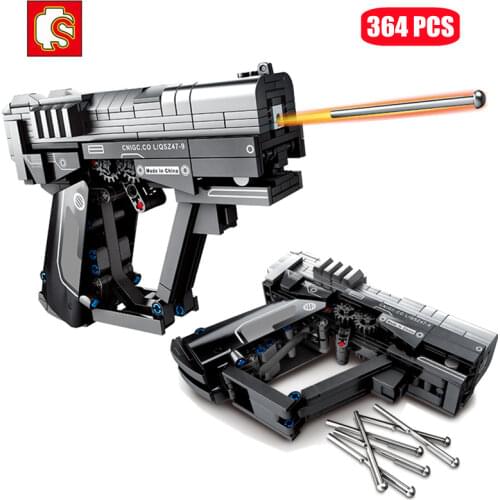 SEMBO 364PCS Wandering Earth Signal Gun Building Blocks City Military Police Technical Pistol Gun Weapon Bricks Toys For Boys