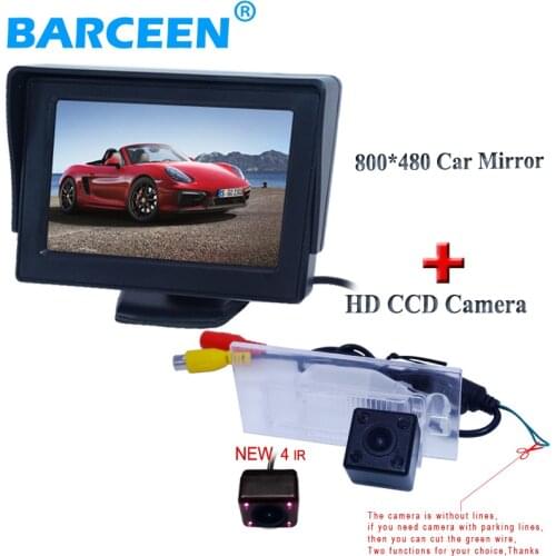 High quality 4.3" lcd car screen monitor with car rear reversing camera 4 IR for car night vison adapt for FIAT freemont
