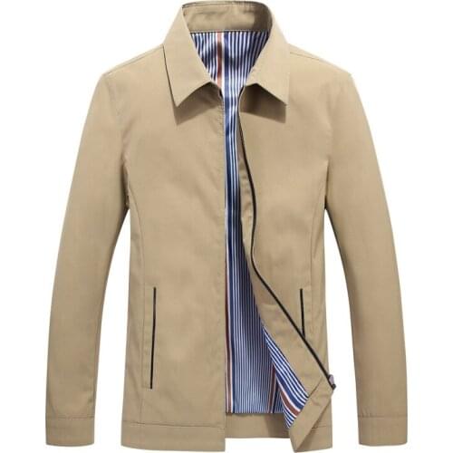 Mens jacket thin coat 2019 middle-aged business lapel jacket mens casual spring and autumn jacket mens dad