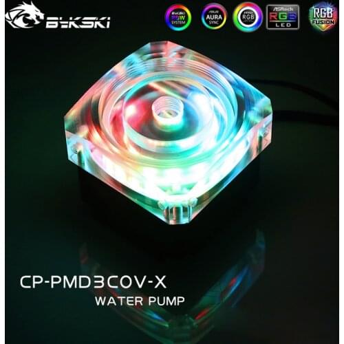 Bykski PC water cooling DDC Pump DC12V 15W high-Lift 6 Meters 600L/H Maxmum Speed Max 5000rpm RGB/A-RGB CP-PMD3COV-X