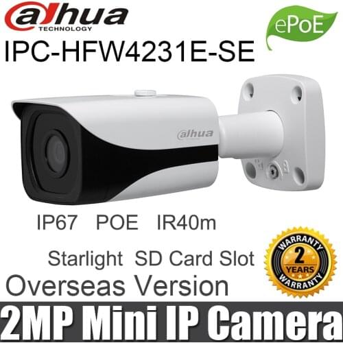 Original Dahua IPC-HFW4231E-SE 2MP Mini Bullet Network Camera WDR IR 40 Meters Starlight replace IPC-HFW4231E-S CCTV IP Camera