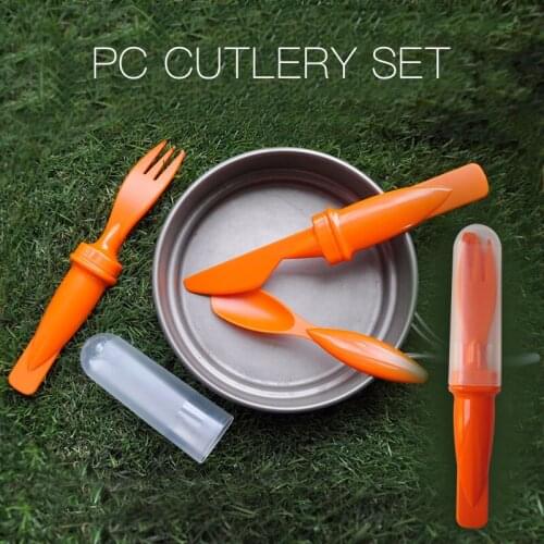 Outdoor Hiking Plastic Cutlery Set Fork Spoon Knife Tableware Camping Portable Lightweight 3pcs High Quality Kitchen Dinnerware