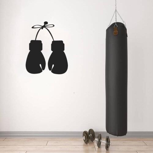 Pair Of Boxing Gloves Silhouette Wall Sticker Decal Sticker Boxing Gym Wall Art Decoration A00883