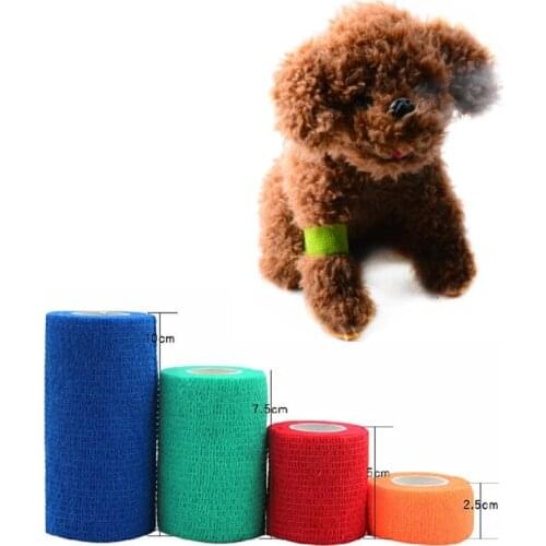 Breathable Tearable Dog Bandage Non-woven Fabric Medical Elastic Dog Leg Bandage Self-adhesive Feet Bandage For Small Large Dogs