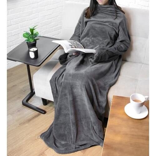 Tamithalat Wearable Blanket with Sleeves-Gray