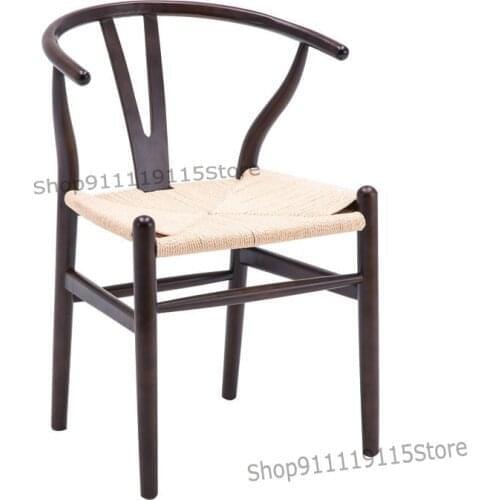 Chair Nordic Simple Y Chair Solid Wood Dining Chair Household Net Red Wood Chair Woven Back Chair Discussion Study Chair