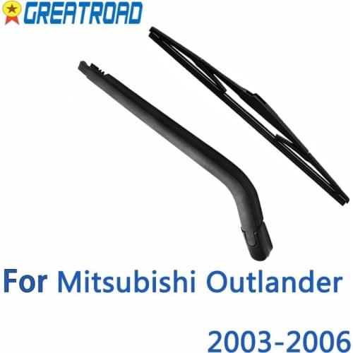 Wiper 14" Rear Wiper Blade & Arm Set Kit For Mitsubishi Outlander 2003-2006 2004 2005 Windshield Windscreen Rear Window